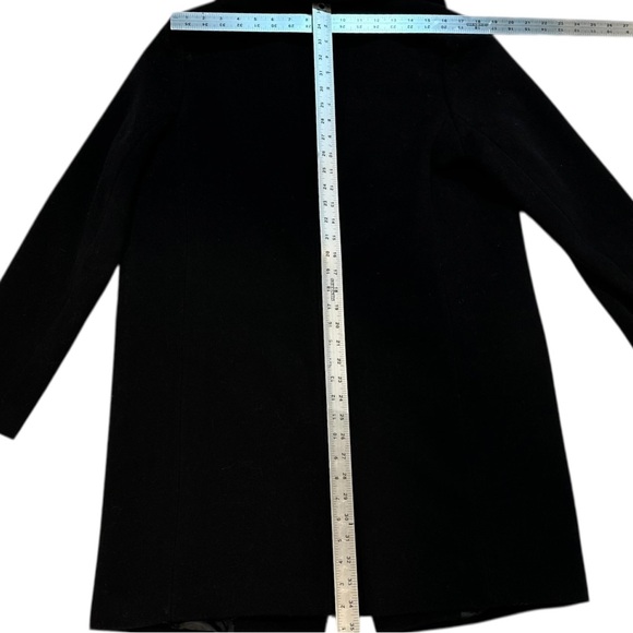Lauren Ralph Lauren Coat Women’s Wool Cashmere Open Black Pea Coat ~ Size 14 - Picture 11 of 11